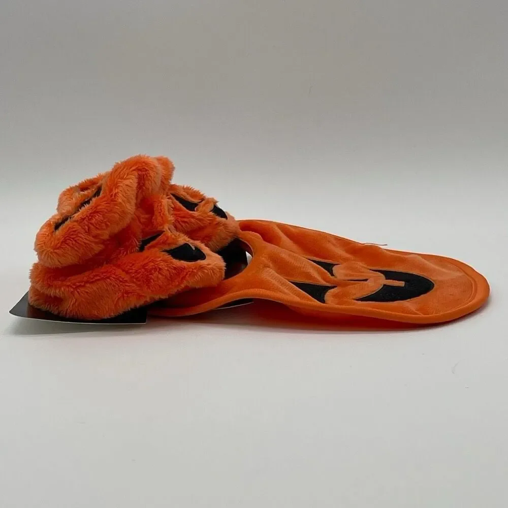 NWT Halloween Pumpkin Baby Bib & Booties Set Orange Black‎ Jack-o-Lantern Gift